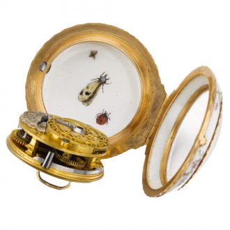 German single-cased porcelain watch with chatelaine Circa 1755