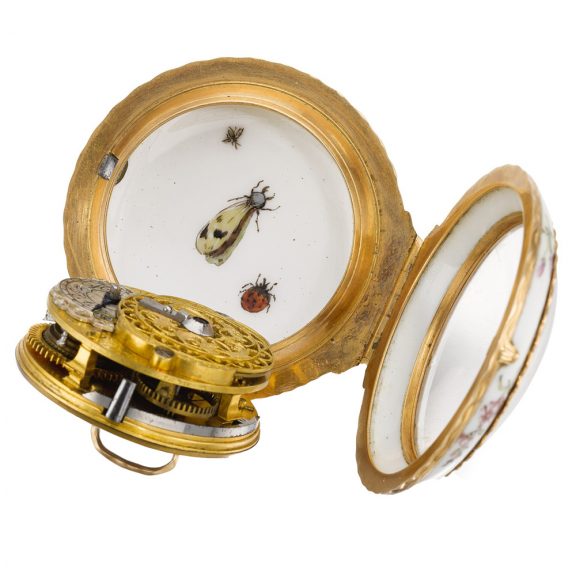 German single-cased porcelain watch with chatelaine Circa 1755 German single-cased porcelain watch with chatelaine Circa 1755