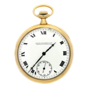 Swiss 18k yellow gold open faced pocket watch Circa 1914
