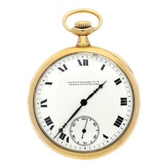 Swiss 18k yellow gold open faced pocket watch Circa 1914