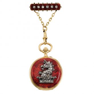 Swiss gold lady's half-hunting cased pendant watch Circa 1900