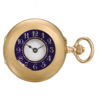 Swiss gold lady's half-hunting cased pendant watch Circa 1900