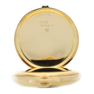 Swiss 18 carat gold open faced lever with power reserve Circa 1912