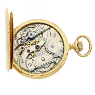 Swiss 18 carat gold open faced lever with power reserve Circa 1912