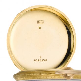 Swiss gold enamel hunting-cased keyless lever watch Circa 1910