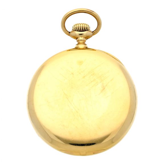 Swiss 18 carat gold open faced lever with power reserve Circa 1912 Swiss 18 carat gold open faced lever with power reserve Circa 1912