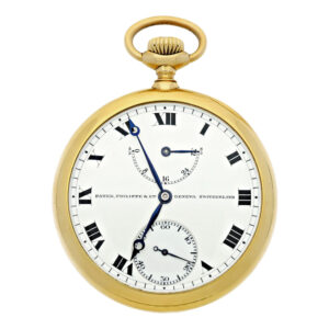 Swiss 18 carat gold open faced lever with power reserve Circa 1912