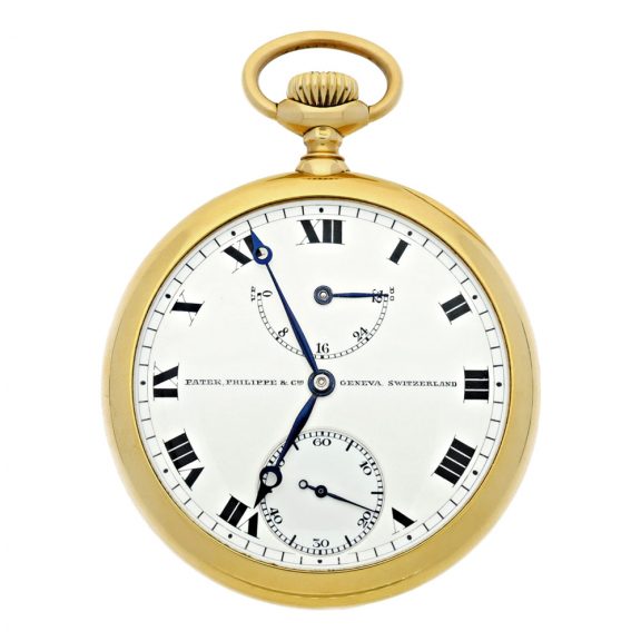 Swiss 18 carat gold open faced lever with power reserve Circa 1912
