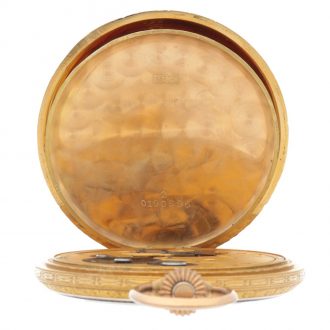 Swiss gold enamel hunting-cased keyless lever watch Circa 1910