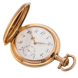 Fine Swiss 14 carat gold Glashütte type precision watch Circa 1910