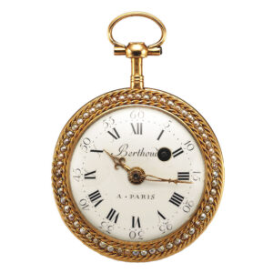 Very fine gold enamel and pearl French pocket watch Circa 1800