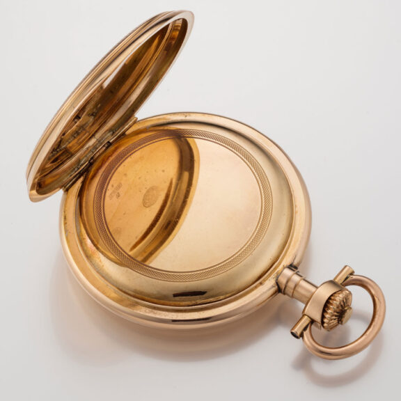 Fine Swiss 14 carat gold Glashütte type precision watch Circa 1910 Fine Swiss 14 carat gold Glashütte type precision watch Circa 1910