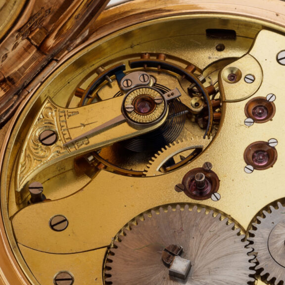 Fine Swiss 14 carat gold Glashütte type precision watch Circa 1910 Fine Swiss 14 carat gold Glashütte type precision watch Circa 1910