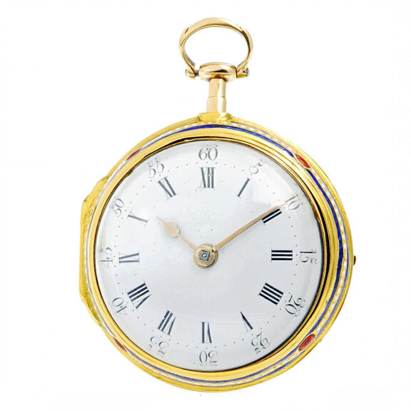 English gold enamel pocket watch Circa 1779 English gold enamel pocket watch Circa 1779