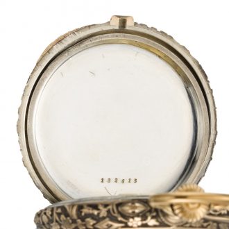 Swiss keyless lever watch with chased and engraved case Circa 1903