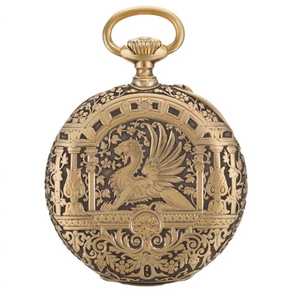 Swiss keyless lever watch with chased and engraved case Circa 1903 Swiss keyless lever watch with chased and engraved case Circa 1903