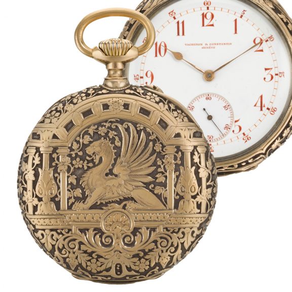 Swiss keyless lever watch with chased and engraved case Circa 1903