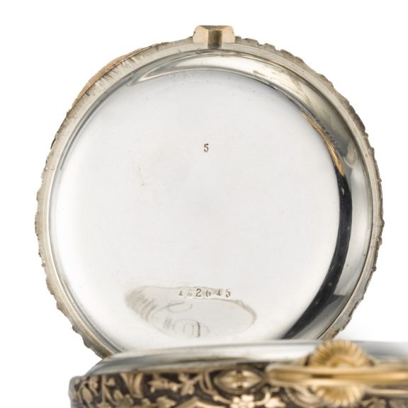 Swiss keyless lever watch with chased and engraved case Circa 1903 Swiss keyless lever watch with chased and engraved case Circa 1903