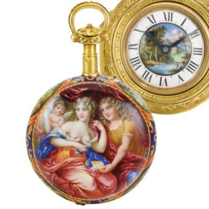 Unusual French lady's pair-cased keyless lever watch Circa 1890