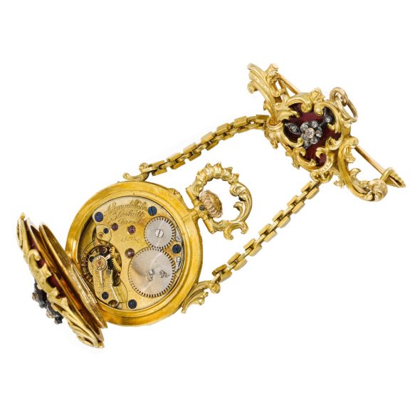 German Lady’s lapel watch with matching chatelaine Circa 1890 German Lady’s lapel watch with matching chatelaine Circa 1890