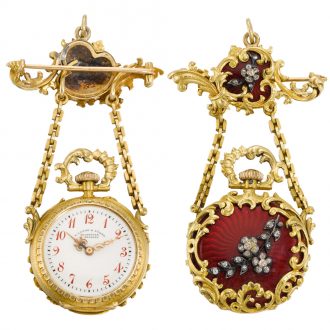 German Lady’s lapel watch with matching chatelaine Circa 1900