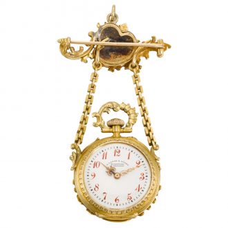 German Lady’s lapel watch with matching chatelaine Circa 1900