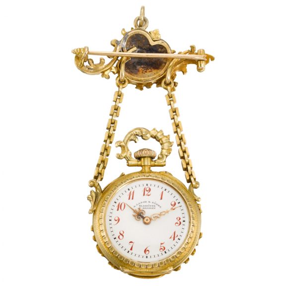 German Lady’s lapel watch with matching chatelaine Circa 1900 German Lady’s lapel watch with matching chatelaine Circa 1900