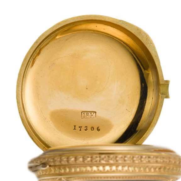 German lady's hunting cased watch with chain Circa 1890 German lady's hunting cased watch with chain Circa 1890