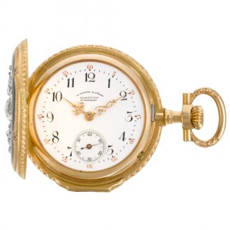 German lady's hunting cased watch with chain Circa 1890