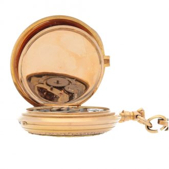 Swiss hunting cased watch with matching chatelaine Circa 1880 Swiss hunting cased watch with matching chatelaine Circa 1880