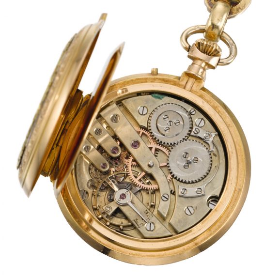 Swiss hunting cased watch with matching chatelaine Circa 1880 Swiss hunting cased watch with matching chatelaine Circa 1880