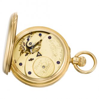 English perpetual calendar lever watch with moon phases Circa 1900