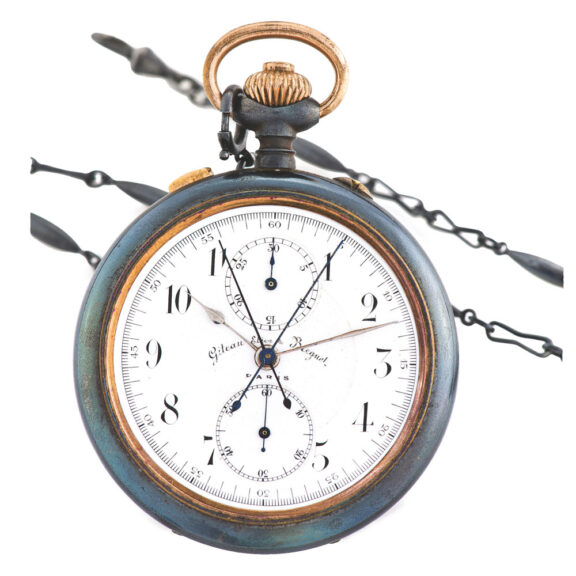 Fine gun-metal keyless pocket watch with split-seconds chronograph Circa 1910