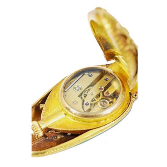 Swiss gold, enamel and diamond set scarab watch Circa 1900 Swiss gold, enamel and diamond set scarab watch Circa 1900