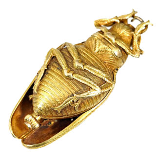 Swiss gold, enamel and diamond set scarab watch Circa 1900