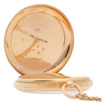 English open faced repeating watch with moon phase Circa 1896