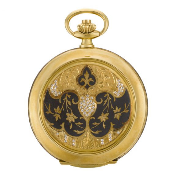 Swiss diamond set hunting cased pocket watch Circa 1990 Swiss diamond set hunting cased pocket watch Circa 1990