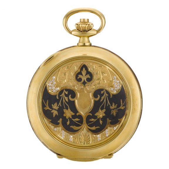 Swiss diamond set hunting cased pocket watch Circa 1990 Swiss diamond set hunting cased pocket watch Circa 1990