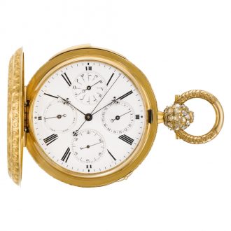 Russian calendar watch with dead centre seconds Circa 1850