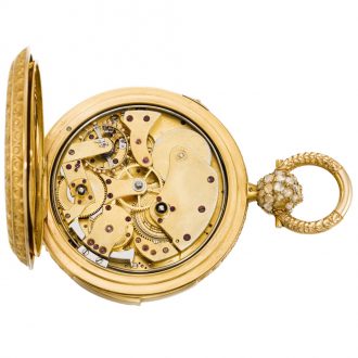 Russian calendar watch with dead centre seconds Circa 1850