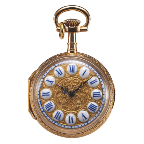 Swiss Louis XV style yellow gold pendant watch Circa 1887