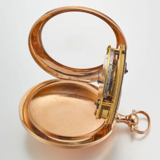 Swiss verge with enamel painting and visible balance Circa 1800