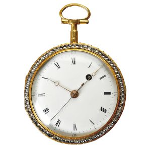 Swiss gold watch with pouzait type escapement Circa 1800