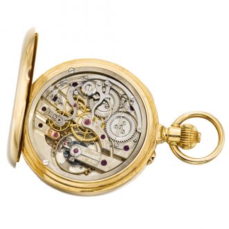 Swiss open faced keyless chronograph pocket watch Circa 1910
