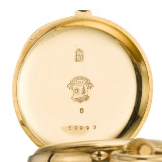 Swiss open faced keyless chronograph pocket watch Circa 1910