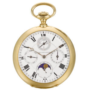 Russian perpetual calendar lever watch with moon phases Circa 1910