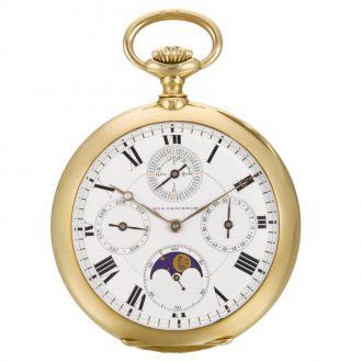 Russian perpetual calendar lever watch with moon phases Circa 1910