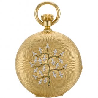 Swiss hunting cased half quarter repeating pocket watch Circa 1890