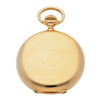 Swiss gold hunting cased pocket watch for the Polish market Circa 1895