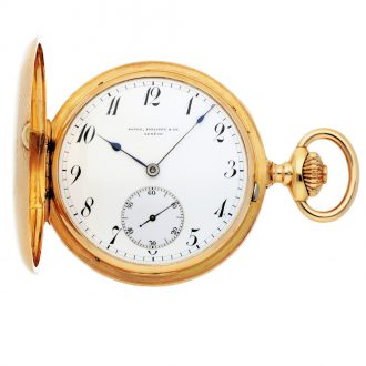 Swiss gold hunting cased pocket watch for the Polish market Circa 1895